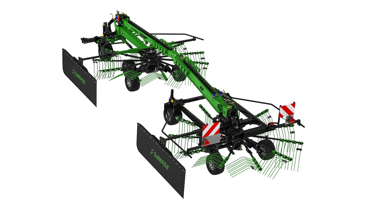 Greblă de adunat 2-rotor rotary rakes, DUO-1 or 2 windrows SaMASZ